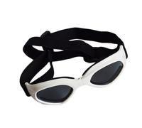 MERRYHAPY Pet Goggles for Dogs and Cats with White Ac Frame, Water and Wind Protection, Stylish Geometric Design, Adjustable Straps, Sunglasses for Pets Outdoor Activities