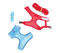 MERRYHAPY Portable Chicken Harness Leash Set for Pet Hens and Roosters, Anti-Lost Adjustable Vest Leash Red and Blue Medium Size for Outdoor Walking and Decoration