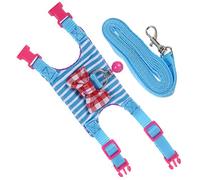 MERRYHAPY Rabbit Grooming Kit Harness Leash Small Pet Harness Set Denim for Hamster Rat Bunny Pet Walking Gear