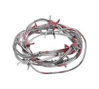 MERRYHAPY Realistic Barbed Wire Prop for Halloween Party Haunted House Decor Lightweight Silver-red Artificial Wire Chain Easy to Install Spooky Prank and Photo Background Accessory