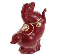 MERRYHAPY Red Ceramic Horse Statue for Desk with Authentic Artistic Appeal, Easy to Clean Animal Sculpture Home Decor, for New Year Collection Display and Feng Shui Success