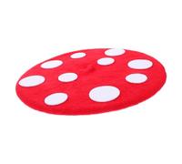 MERRYHAPY Red Mushroom Beret Hat for Elastic Fit Decorative Photography Costume Cap Cosplay Party Headgear with Cute Stuffed Design for Role-playing and Performances