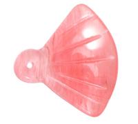 MERRYHAPY Retro Natural Jade Fan Shape DIY Pendant Accessories for Necklace and Bracelet Hand Engraved Jewelry Parts Red Watermelon Crystal