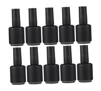 MERRYHAPY Reusable Nail Polish Bottles and Empty Gel Nail Containers 10pcs 15ml Frosted Black Cap Glass Storage Bottles for