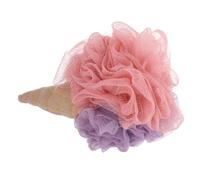 MERRYHAPY Rich Foaming Ice Cream Bath Ball Exfoliating Body Scrubber for Gentle Skin Cleaning Soft Mesh Loofah in Red and Purple Lightweight Comfortable Shower Accessory for Adults