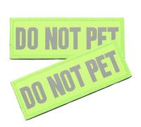 MERRYHAPY Service Dog Reflective Patches 2Pcs Adhesive Nylon Stickers Green Color for Harnesses and Backpacks, Removable Safety Warning for Anxious Dogs 4.3 x 1.6 Inch