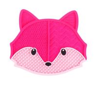MERRYHAPY Silicone Fox-shaped Makeup Brush Cleaning Mat with Suction Cup Rose Red Non-slip Cleaning Tool for Professional and Home Use