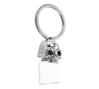 MERRYHAPY Skull Ash Keepsake Keychain Memorial Pendant for Pet Ashes Unique Urn Key Decor Gothic Style Glass Bottle Thoughtful Pet Lover present