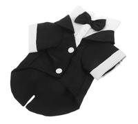 MERRYHAPY Small Dog Wedding Tuxedo Shirt with Bow Tie Breathable Puppy Costume for Birthdays and Parties Elegant Pet Prince Outfit for Cosplay and Formal Events