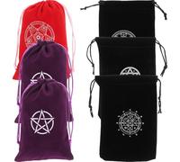 MERRYHAPY Small Drawstring Jewelry Bags with Comfortable Hand Feeling 6pcs Made of Soft Lint Material and Delicate Appearance, for Storing Tarot Cards and Small Items