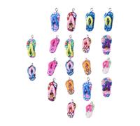 MERRYHAPY Softer Clay Flip-flop Charms Color 30pcs Tropical Style Adorable Decoration Accessories for DIY Bracelet and Necklace Making for Summer Craft Projects