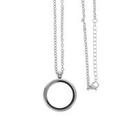 MERRYHAPY Stainless Steel Locket Pendant with Clear Glass Display Round Openable Bezel for DIY Jewelry Making Screw-top Floating Charm Necklace Component Tarnish-resistant Keepsake Holder