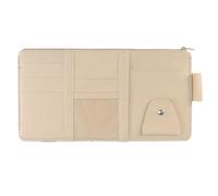 MERRYHAPY Sun Protect Organizer Beige Multi-functional Pu Organize Visor in Car Leather, Sun Visor Storage to Bag and Dust and Temperature Accessories Phone, Tickets, Cards Auto