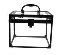 MERRYHAPY Travel Jewelry Box Lock Makeup Storage Secure Compartment for Necklaces Rings Earrings Decorative Crown Display Keyed Lock Travel Essentials Makeup Bag Beauty Organizer