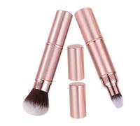 MERRYHAPY Travel Makeup Brush 2pcs Foundation and Blush Brush Set Retractable Makeup Tools Soft Bristles Compact Design for On-the-go
