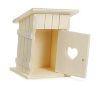 MERRYHAPY Unpainted Wooden Bird House for Outdoor Nesting Sturdy Natural Wood Construction with Proper Entry for Finch Hummingbird and Wild Birds DIY Craft Garden Nesting Box