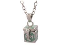 MERRYHAPY Vintage Brass Square Ashes Pendant Necklace Memorial Keepsake with Secure Screw Seal and Rubber Gasket Anti-tarnish Chain for Women Pet Ashes Memorial Jewelry