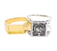 MERRYHAPY Vintage Lion Ring with Secret Compartment and Storage Box, Alloy Retro Band Ring for Men and Unisex, Size 10 Cinerary Casket Jewelry Accessory