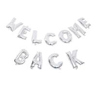 MERRYHAPY Welcome Back Foil Letter Balloons Silver Set for School, Office, Party Decorations and Kindergarten Welcome Home Ornaments