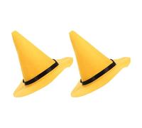 MERRYHAPY Wizard Felt Hat for Adults Thickened Yellow Felt Pointed Witch Hat with Wide Brim Medieval Wizard Cosplay Cap Soft Breathable Halloween Party Costume Accessory for Men and Women