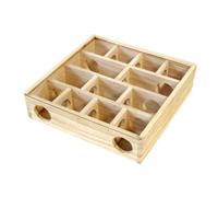 MERRYHAPY Wooden Hamster Maze and Multi-grid Mouse Maze Toy 25x25x7cm Household Pet Accessory for Chinchillas and Small Rodents