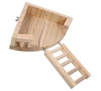 MERRYHAPY Wooden Hamster Platform Ladder for Small Animals Safe Chewable Climbing Playstand for Hamsters Gerbils Chinchillas Interactive Cage Accessory for Exercise and Balance Development