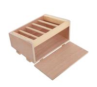 MERRYHAPY Wooden Hay Feeder for Small Animals with Flexible Wall Mount Standing Installation Open Top Easy Refill Bunny and Guinea Pig Food Holder Chew-safe Natural Wood Rack to Keep Cage