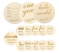 MERRYHAPY Wooden Milestone Blocks 14pcs Growth Signs Months for Newborns Photo Prop Set for Boys Girls