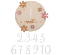 MERRYHAPY Wooden Monthly Signs with Floral Designs Newborn Keepsake Photo Props for Growth Recording Progress Cards for First Year Development
