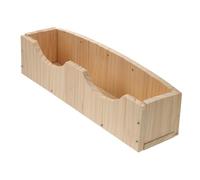 MERRYHAPY Wooden Rabbit Hay Feeder Hanging Groove Large Capacity Wooden Feeding Rack for Guinea Pigs Chinchillas and Small Pets