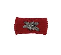 MERRYHAPY Woolen Yarn Headband for Women Hand Made Dark Red Winter Hair Band Warm Crochet Headwrap for Girls Fashion Hair Hoops for Cold Weather