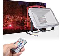 MERRYHE 20W RGB LED Floodlights with Remote Control Outdoor IP66 Waterproof Security Lights Dimmable 16 Colors 4 Modes Flood Lighting with Memory Function for Decorative Stage Landscape