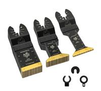Merryland 23 Pack Titanium Oscillating Multitool Blades Mixed Quick Release | 20 Pcs Mixed Titanium Saw Blades, 3 Pcs Clip Adapters, Universal Wood Metal Nail, OMTAT023D2