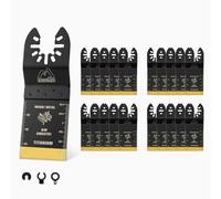 Merryland 23 Pack Titanium Oscillating Multitool Blades Quick Release | 20 Pcs 35mm Titanium Saw Blades, 3 Pcs Clips Adapters, Universal Wood Metal Nail, OMTAT023D1