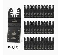 Merryland 33 Pack Oscillating Saw Blades Universal Multitool Blade Wood | 30 Pcs 35mm Wood Saw Blades, 3 Pcs Clip Adapters, Quick Release, Plastic Drywall, OMTAA033D1