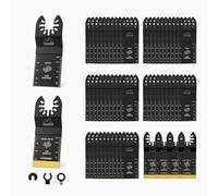 Merryland 57 Pack Oscillating Saw Blades Universal Titanium Multitool Blade | 50 Pcs HCS & 4 Pcs Titanium Saw Blades, 3 Pcs Clip Adapters, 35mm , Quick Release Wood Metal Plastic Drywall, OMTAM057D1