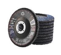 Merryland Flap Disc 115 Metal for Angle Grinder, 115mm 40 Grit T29 Flap Wheel 10 Pieces, Blue Zirconium Corundum INOX Stainless Steel Iron Universal 4.5 inch, Craft-Line FC1107214-10