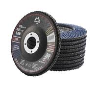 Merryland Flap Disc 115 Metal for Angle Grinder, 115mm 80 Grit T29 Flap Wheel 10 Pieces, Blue Zirconium Corundum INOX Stainless Steel Iron Universal 4.5 inch, Craft-Line FC1107414-10