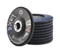Merryland Flap Disc 125 Metal for Angle Grinder, 125mm 40 Grit T29 Flap Wheel 10 Pieces, Blue Zirconium Corundum INOX Stainless Steel Iron Universal 5 inch, Craft-Line FC1108214-10