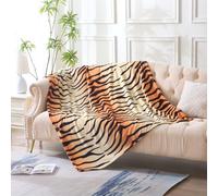 MERRYLIFE Tiger Stripe Print Throw Blanket Decorative Fleece Throw | Ultra-Plush Colorful | Couch Blanket Travel Lap | Home Gift Use(50" 60",Tiger)