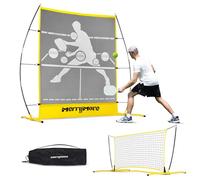 MerryMove Merrymove 101 Yellow Pickleball Rebounder Net: Portable 2-in-1 Pickleball Trainer for Solo or Partner Practice, Mini 6ft Net for Indoor/Outdoor Play