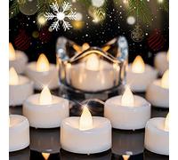 merrynights LED Candles, Tea Lights Candles Battery Operated Bulk, 24-Pack Long-Lasting 200 Hours Flameless Tealight Candles, Realistic Tea Lights for Halloween Christmas Wedding, 1.5'' D X 1.25'' H