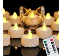 merrynights Remote Candles, 12PCS Flameless Tea Lights Candle Battery Operated with Timer, 400+Hours Remote Control LED Tea Lights Votive Candle for Holiday Table Centerpieces Decor
