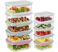 MerryNine 10pcs Lunch Boxes, 1040ml & 370ml Glass Containers with Lids, Kitchen Storage & Organisation, Pyrex Dish with Lid, Meal Prep Containers Reusable, Fridge Organisers, Food Storage Containers