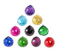 MerryNine Mixed Colorful Crystal Ball Prism with Drilled Hole Sun Shine Catcher Rainbow Pendants Maker, Hanging Crystals Prisms for Windows, for Feng Shui, for Gift(PrismBall-40mm Colorful)