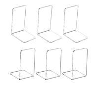 MerryNine Plastic Acrylic Bookends 3 Pair Organizer Bookshelf Decor Decorative Bedroom Library Office School Supplies Stationery Gift (Plastic Acrylic_3 Pairs)