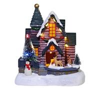 MerryPulse Christmas Village Building, 8 Songs & LED Lights Christmas Shop for Home Holiday Decorations