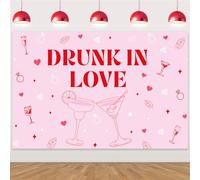 Merrystorm Drunk in Love Pink Cocktail Theme Backdrop (3x5ft) for Bachelorette Party & Bridal Shower