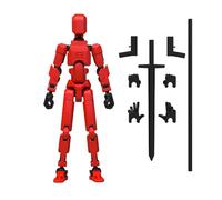 MerryXD Titan 13 3D Printed Multi-Jointed Movable Action Figure, Lucky 13 Nova 13 Dummy 13 Toy for Boy Red