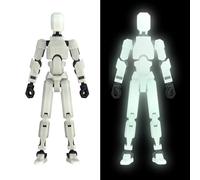 MerryXD Titan 13 Action Figure,Assembly Completed Dummy 13 Action Figure Lucky 13 Action Figure T13 Action Figure 3D Printed Multi-Jointed Movable, Nova 13 Action Figure Toy Grow in The Dark White